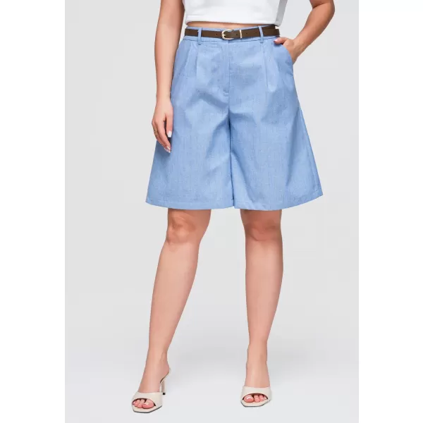  Pantaloni scurți de damă OMBRE OW-ST-E0016 ALBASTRU 