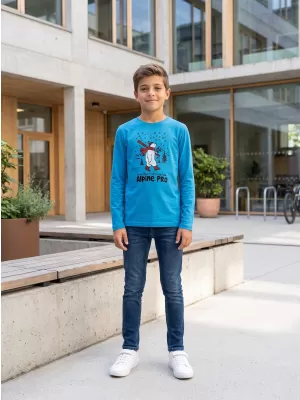 Tricou pentru copii ALPINE PRO ECCO 2 ALBASTRU ATOMIC NEON PA VARIANTA