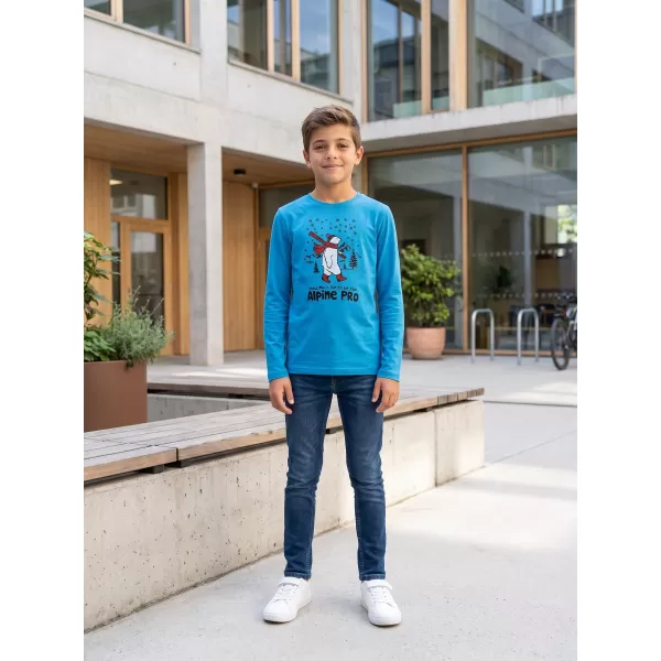  Tricou pentru copii ALPINE PRO ECCO 2 ALBASTRU ATOMIC NEON PA VARIANTA 