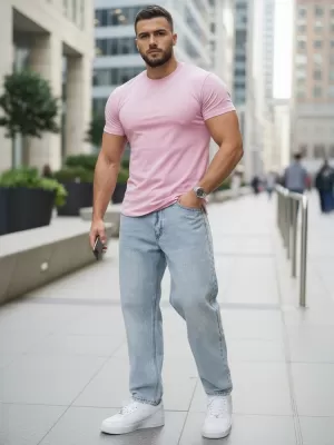 Tricou pentru bărbați DSTREET RX5690 ROZ