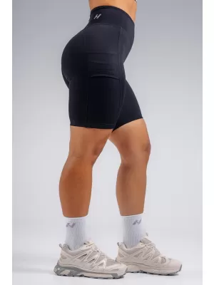 Pantaloni scurți cu talie înaltă, cu buzunare NEBBIA PRIMAL 858 NEGRU