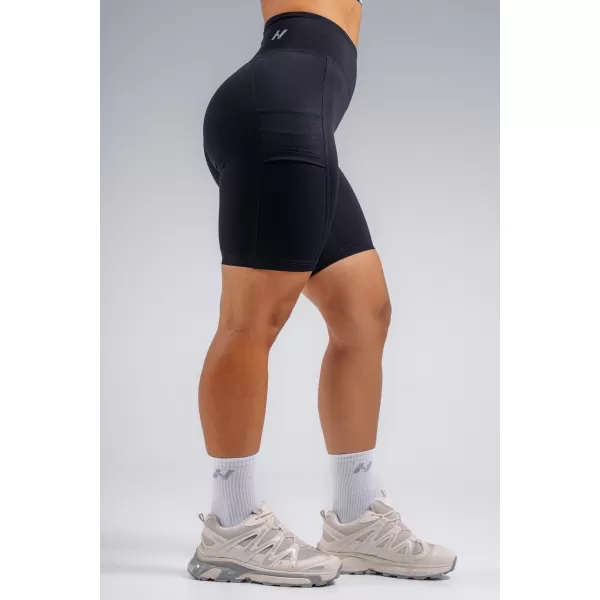  Pantaloni scurți cu talie înaltă, cu buzunare NEBBIA PRIMAL 858 NEGRU 