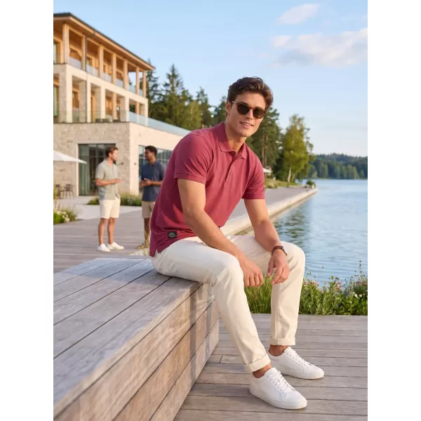  Tricou pentru bărbați cu guler ALTISPORT NP/ALMST90601 BURGUNDIA 