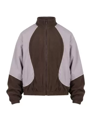Jachetă de trening pentru bărbați URBAN CLASSICS TB8602-23085 MARO/LILIAC PAL