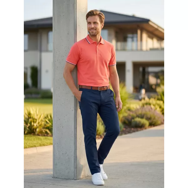  Tricou pentru bărbați cu guler MALFINI FOCUS 232 CORAL 