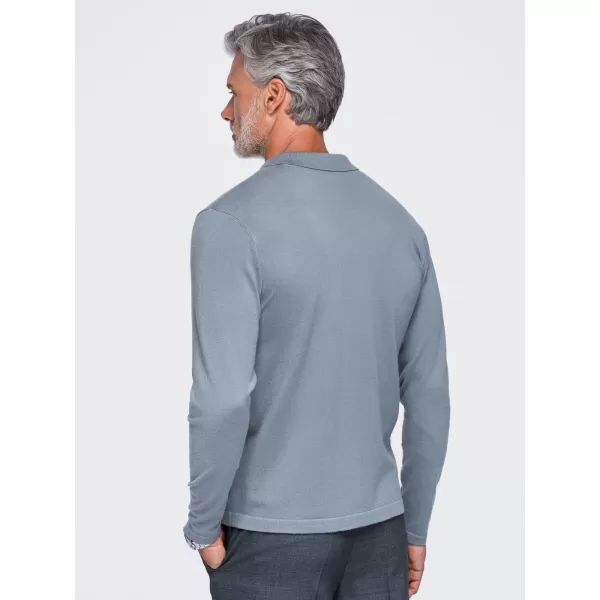  Tricou pentru bărbați cu guler OMBRE OM-POLS-0138 GRI 