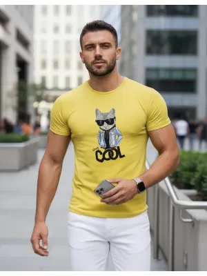 Tricou pentru bărbați DSTREET NX5018R-YE CHIHLIMBAR