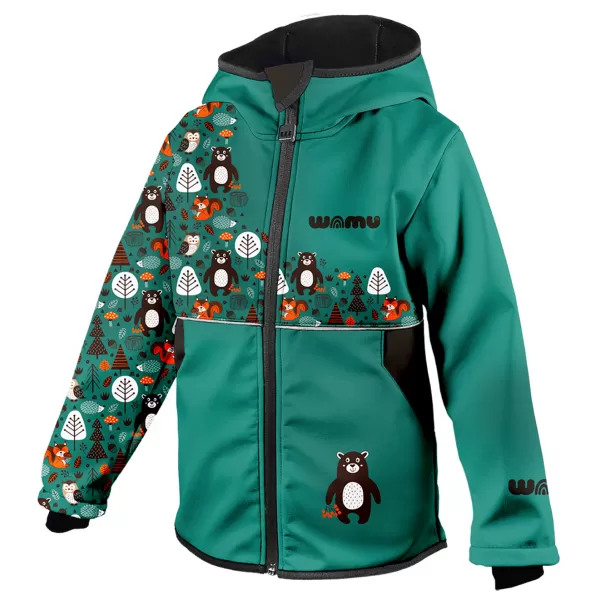  Jachetă softshell pentru copii WAMU MEDVĚDI TURCOAZ 