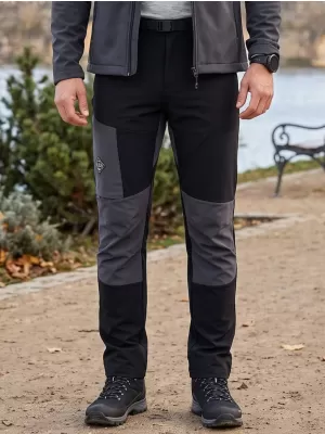 Pantaloni softshell pentru bărbați ALPINE PRO AKAN 3 NEGRU