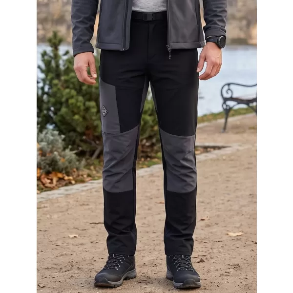 Pantaloni softshell pentru bărbați ALPINE PRO AKAN 3 NEGRU 