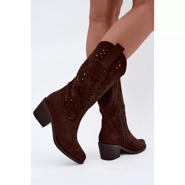  Cizme de dama S.BARSKI HY62-8126 CIOCOLATĂ 