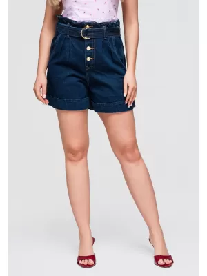 Pantaloni scurți de damă OMBRE OW-ST-E0011 DENIM ÎNCHIS LA CULOARE