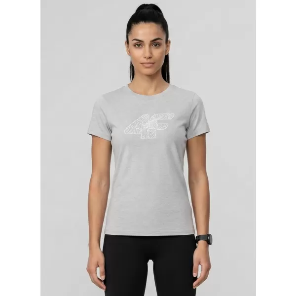  Tricou pentru femei 4F WMM00TTSHF3309 MELANGE GRI DESCHIS RECE 