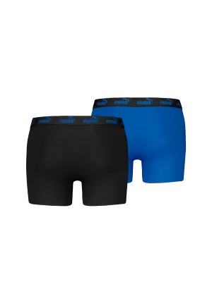 Boxeri pentru bărbați PUMA ELEMENTS MEN BASIC BOXERS 2P 93875301 NEGRU/ALBASTRU