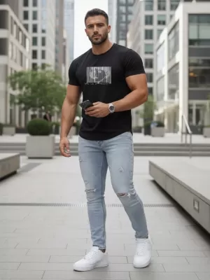 Tricou pentru bărbați DSTREET NX5014R NEGRU