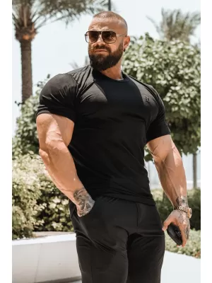 Tricouri pentru bărbați NEBBIA MIKE MUSCLE FIT 158 NEGRU