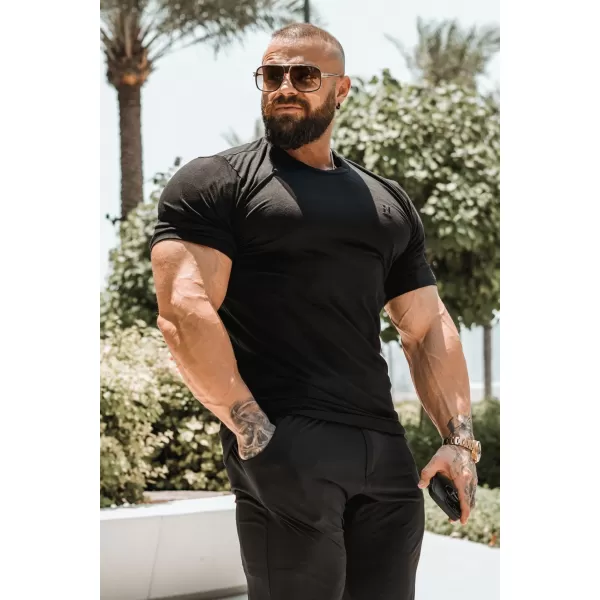  Tricouri pentru bărbați NEBBIA MIKE MUSCLE FIT 158 NEGRU 