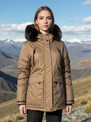 Geaca de iarna dama ALPINE PRO WERDA 3 NUANȚĂ SEPIA