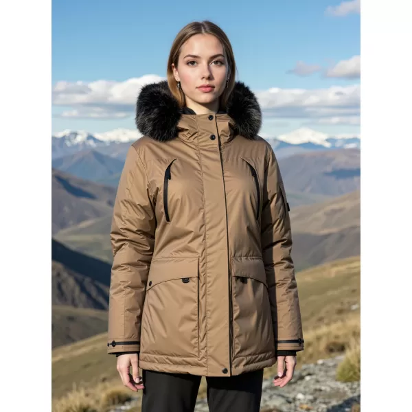  Geaca de iarna dama ALPINE PRO WERDA 3 NUANȚĂ SEPIA 