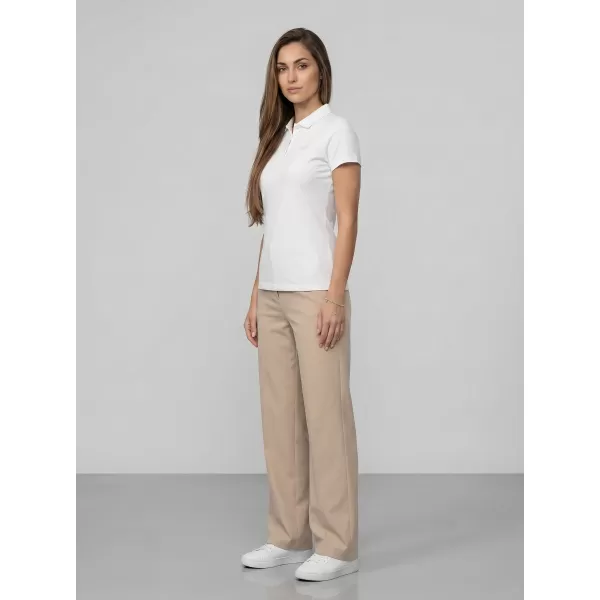 Tricou de damă cu guler 4F WMM00TPTSF0768 ALB 