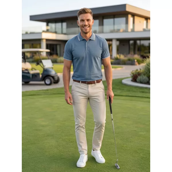  Tricou pentru bărbați cu guler MALFINI FOCUS 232 DENIM 