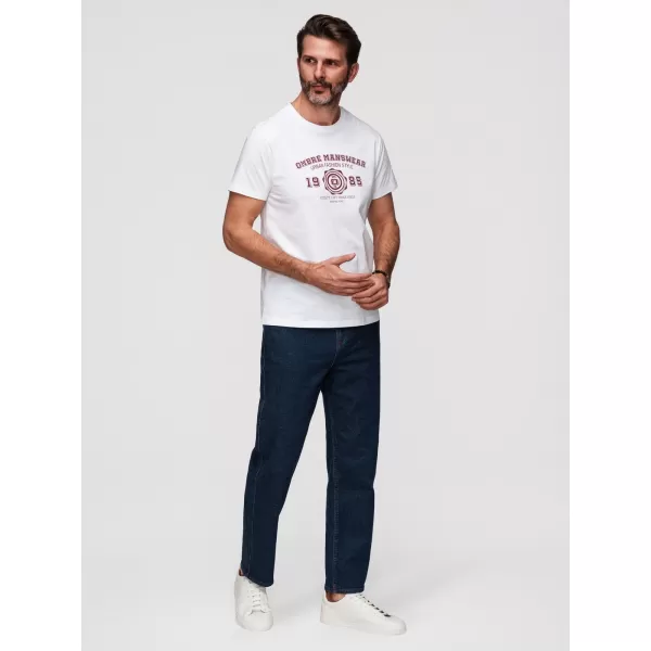  Tricou pentru bărbați OMBRE OM-TSPT-0269 ALB 