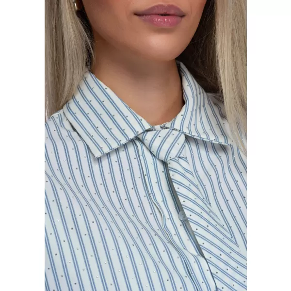  Cămașă de damă OMBRE OW-SH-E0069 ALBASTRU 