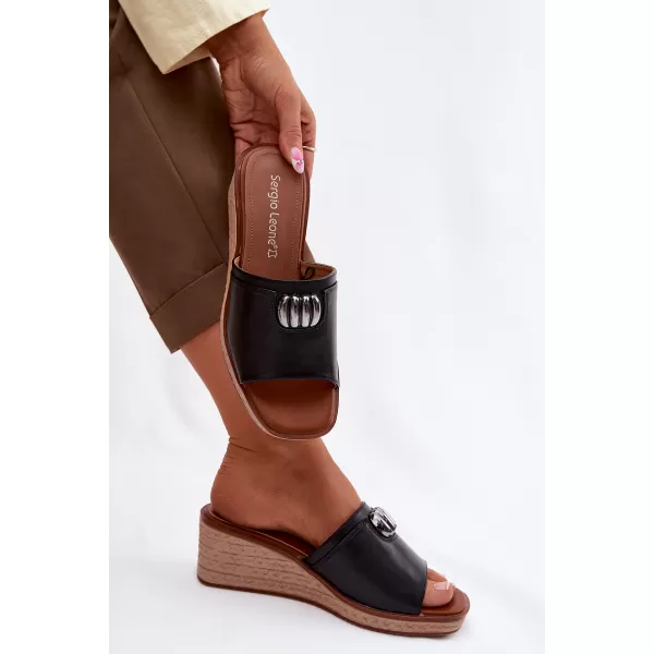  Papuci de damă SERGIO LEONE KL325 NEGRU 