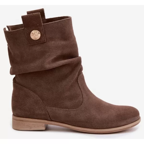  Botine de dama ZAZOO 4210 PIELE ÎNTOARSĂ MARO 