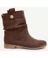 Botine de dama ZAZOO 4210 PIELE ÎNTOARSĂ MARO