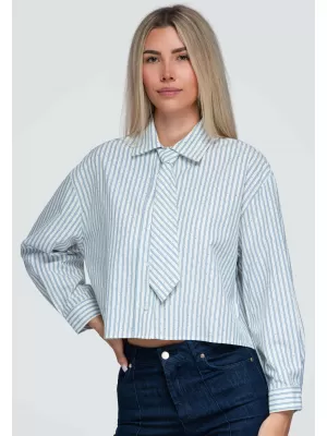 Cămașă de damă OMBRE OW-SH-E0069 ALBASTRU