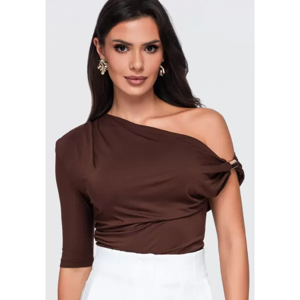  Tricou de damă OMBRE OW-TS-E0075 MARO 