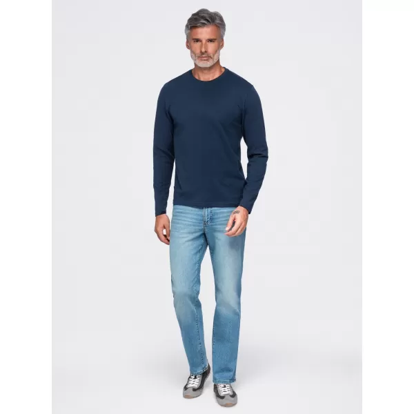  Tricou pentru bărbați OMBRE OM-LSBL-0142 ALBASTRU MARIN 