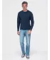 Tricou pentru bărbați OMBRE OM-LSBL-0142 ALBASTRU MARIN