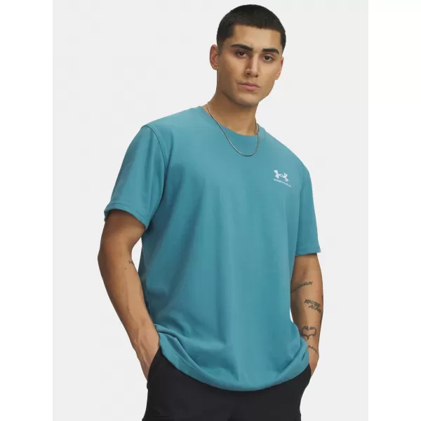  Tricou pentru bărbați UNDER ARMOUR M LOGO EMB HEAVYWEIGHT SS 1373997-466 ALBASTRU 
