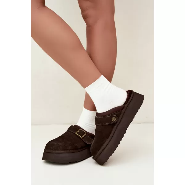  Papuci de damă BIG STAR SHOES UU274697 MARO/BEJ 