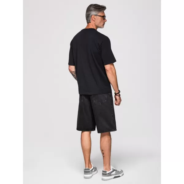  Tricou pentru bărbați OMBRE OM-TSCT-0276 NEGRU 