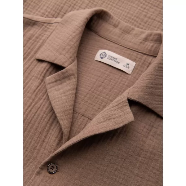  Cămașă pentru bărbați OMBRE OM-SHSS-0223 MARO DESCHIS 