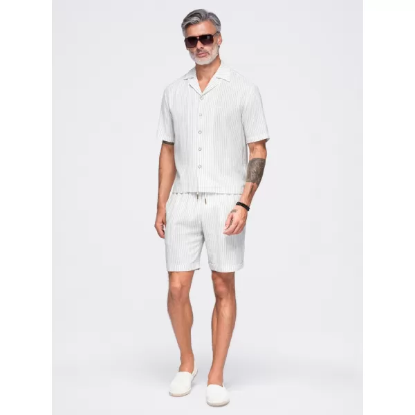  Pantaloni scurți pentru bărbați OMBRE OM-SRCS-0208 APROAPE ALB 
