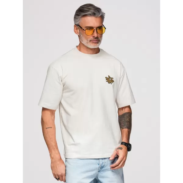  Tricou pentru bărbați OMBRE OM-TSCT-0275 APROAPE ALB 