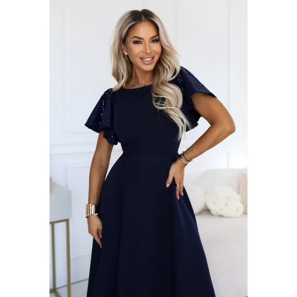  Rochie NUMOCO 694-4 ALBASTRU ÎNCHIS 