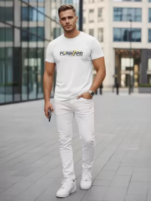 Tricou pentru bărbați DSTREET NX0145R-WH ALB