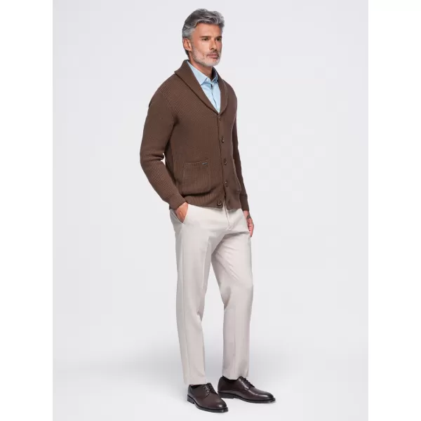  Cardigan pentru bărbați OMBRE OM-SWCD-0200 MARO 