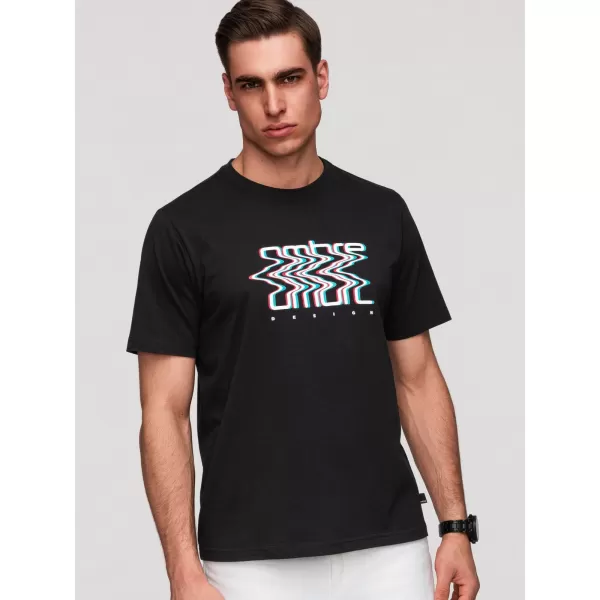  Tricou pentru bărbați OMBRE OM-TSPT-0286 NEGRU 