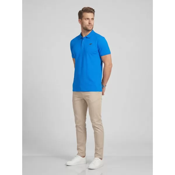  Tricou pentru bărbați cu guler 4F WMM00TPTSM0770 ALBASTRU 