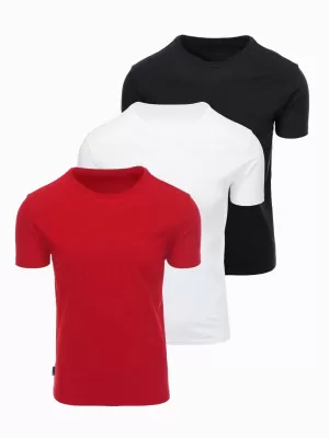 Tricou pentru bărbați OMBRE OM-TSBS-0268 NEGRU/ALB/ROȘU ÎNCHIS