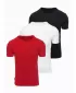 Tricou pentru bărbați OMBRE OM-TSBS-0268 NEGRU/ALB/ROȘU ÎNCHIS