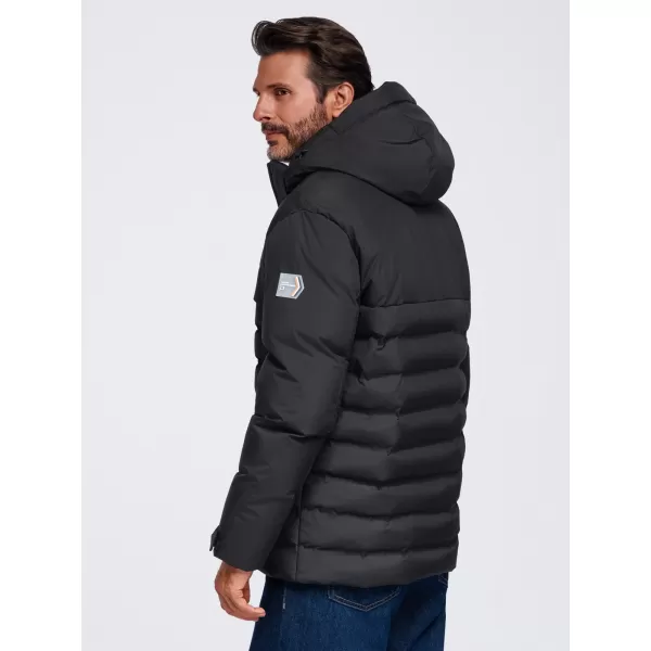  Geaca de iarna matlasata pentru barbati OMBRE OM-JAHP-0305 NEGRU 
