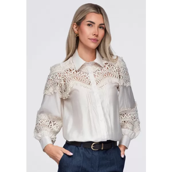  Cămașă de damă OMBRE OW-SH-E0075 BEJ 