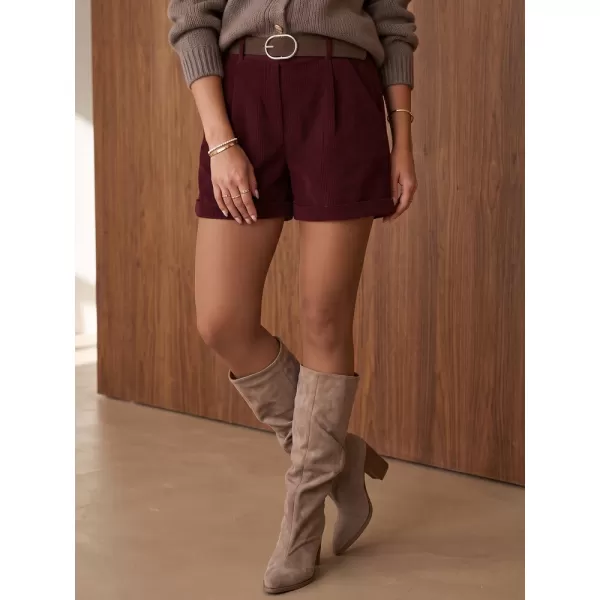  Pantaloni scurți de damă DSTREET SY0607 BURGUNDIA 
